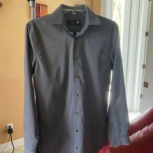 grey button down